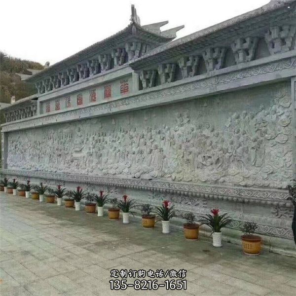 景點庭院迎門墻青石雕刻影壁雕塑