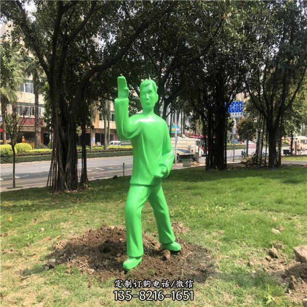 玻璃鋼彩繪公園體育運動主題雕塑（1）
