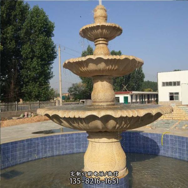 花崗巖噴泉流水水缽擺件戶外廣場園林景觀雕塑
