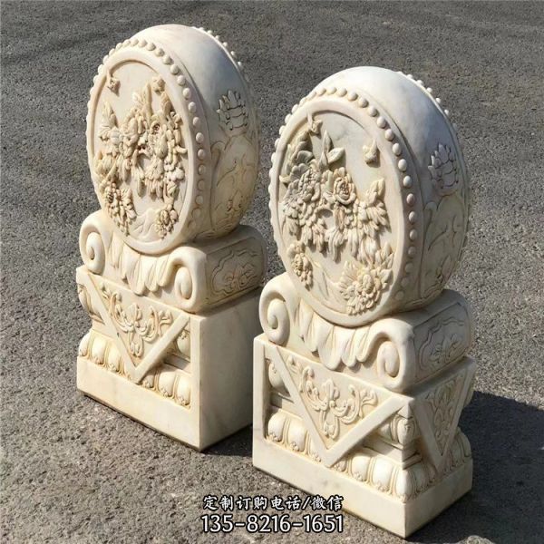 一對(duì)家用擺件青石仿古門鼓（3）