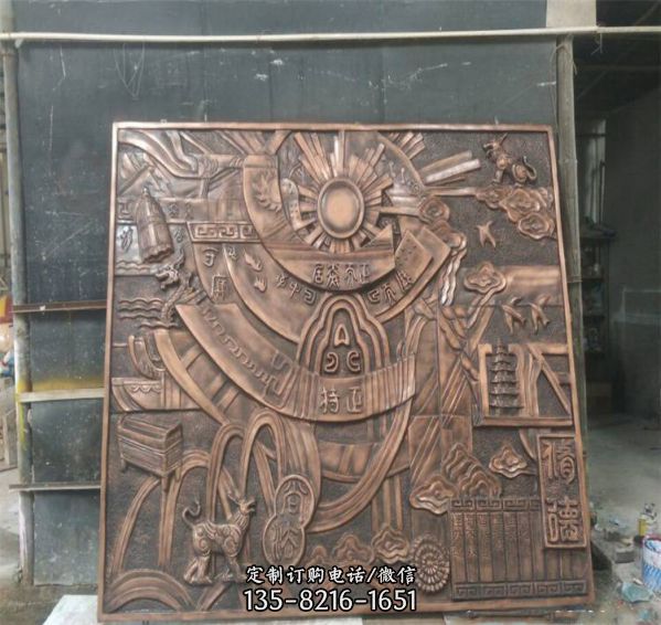 玻璃鋼仿銅浮雕雕塑室內景觀文化裝飾（1）