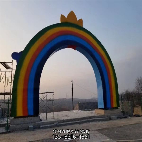 玻璃鋼浮雕幼兒園入口卡通城堡門拱雕塑（5）