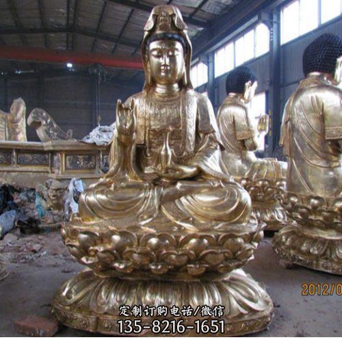 玻璃鋼彩繪寺廟供奉佛像觀音雕塑（2）