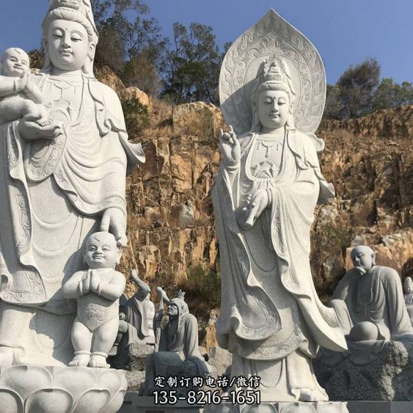 景區(qū)園林?jǐn)[放花崗巖石材觀音神像雕塑（1）
