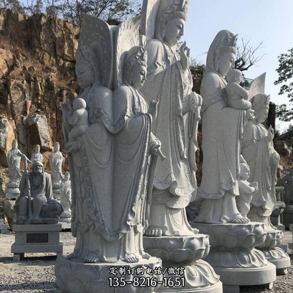 景區(qū)園林?jǐn)[放花崗巖石材觀音神像雕塑（4）
