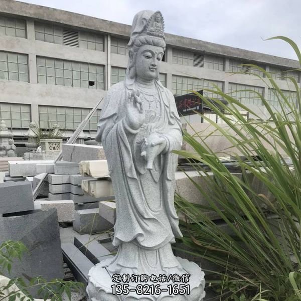 景區(qū)園林?jǐn)[放花崗巖石材觀音神像雕塑（5）