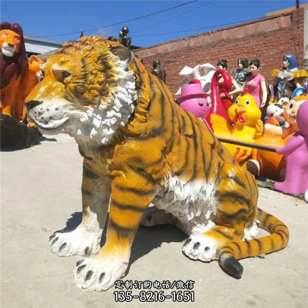 公園草坪玻璃鋼彩繪創(chuàng)意卡通動(dòng)物雕塑（4）