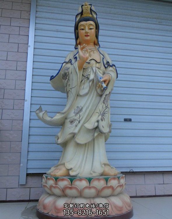 寺廟大型玻璃鋼彩繪漆金千手觀音雕塑（2）