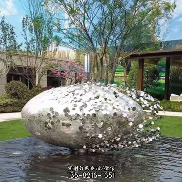 公園池塘不銹鋼鏡面創意景觀雕塑（1）