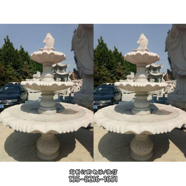 小區擺放歐式花崗巖風水球噴泉雕塑