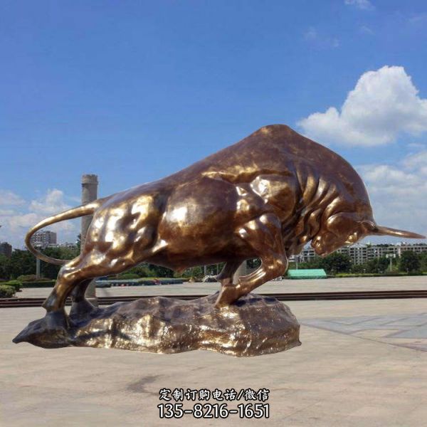 公園小區(qū)玻璃鋼仿真動(dòng)物牛雕塑（1）