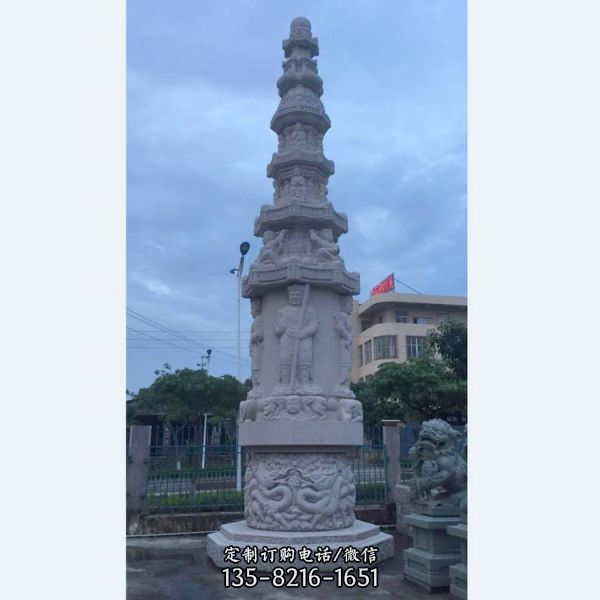 寺院景點擺放大理石漢白玉雕刻佛塔雕塑（4）