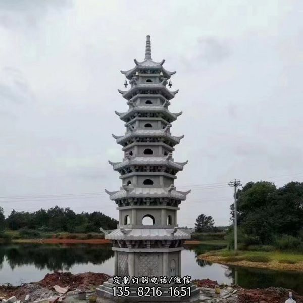 寺院景點擺放大理石漢白玉雕刻佛塔雕塑（5）