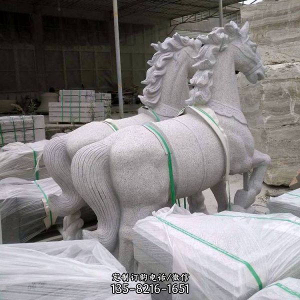 園林廣場(chǎng)砂巖雕刻動(dòng)物馬擺件（4）