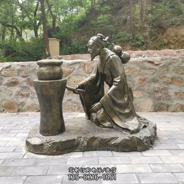 商業街廣場玻璃鋼仿銅戶外景觀人物雕塑（2）