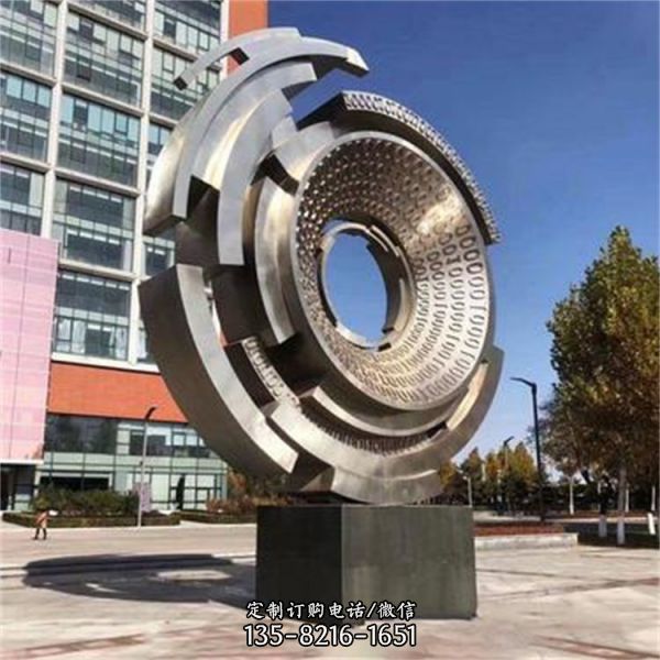 不銹鋼圓環動物雕塑城市廣場景觀小品（2）