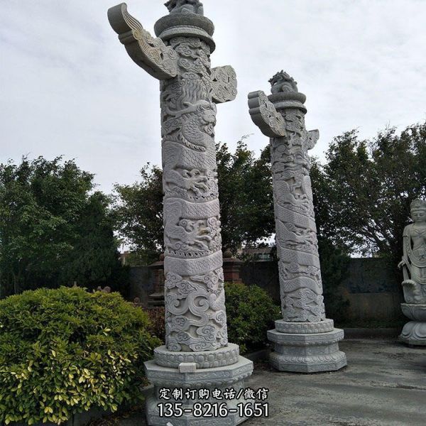 花崗巖青石石龍柱寺廟廣場建筑景觀雕塑（1）