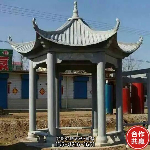 別墅庭院涼亭 戶外擺件六角涼亭雕塑（4）