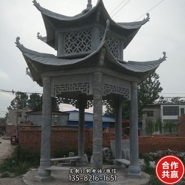 別墅庭院涼亭 戶外擺件六角涼亭雕塑（2）