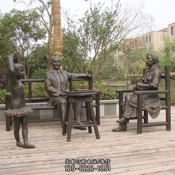 鑄銅古代中醫把脈人物小品雕塑（5）