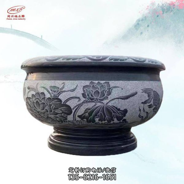 花崗巖圓形魚缸庭院中式擺件（1）