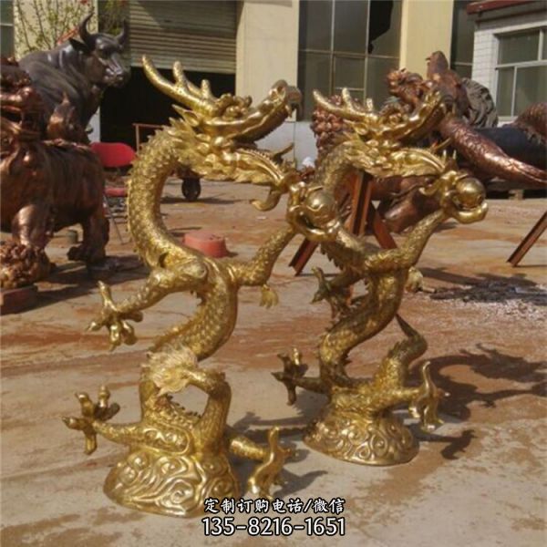 廣場景區鑄銅雙龍雕塑各種銅龍造型