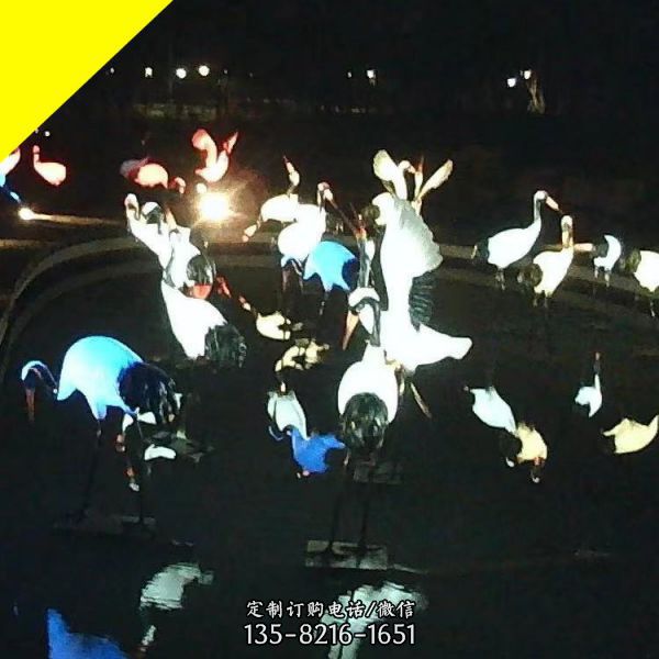 玻璃鋼仿真動物園林景觀夜晚照明動物雕塑（3）