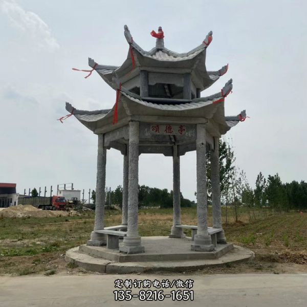 歐式別墅小區公園多層六角涼亭雕塑（2）