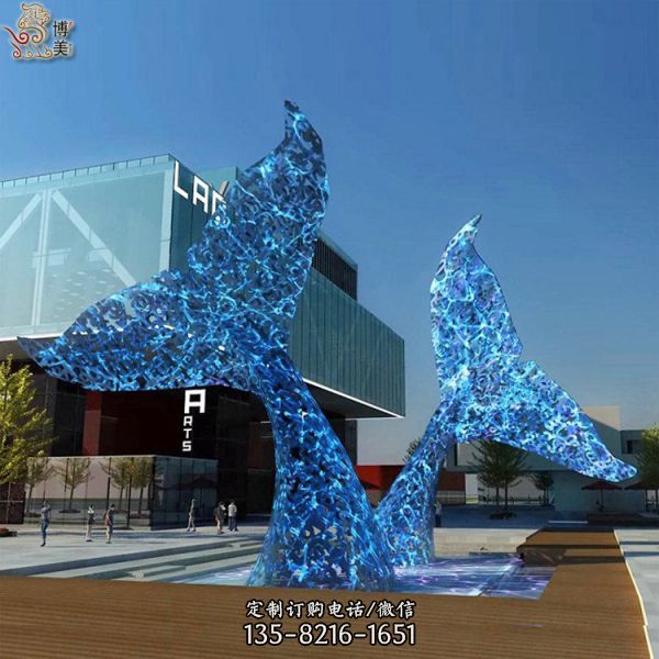 現代城市創意不銹鋼動物雕塑公園草坪裝飾擺件（8）