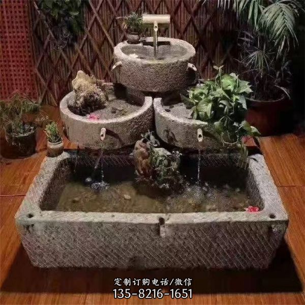 石槽魚槽流水擺件 庭院擺件養魚石槽雕塑（4）