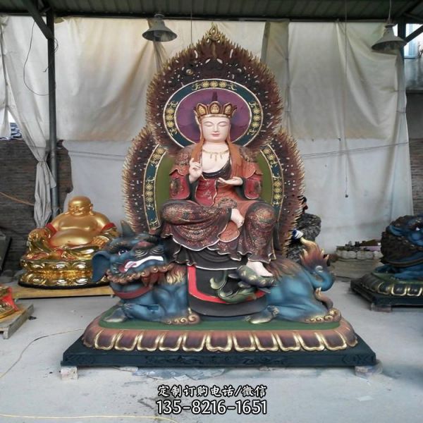 玻璃鋼彩繪漆金寺廟供奉佛像地藏王雕塑