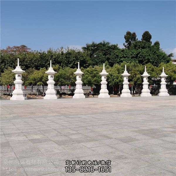 漢白玉寺廟景區祈福經幢塔擺件（3）