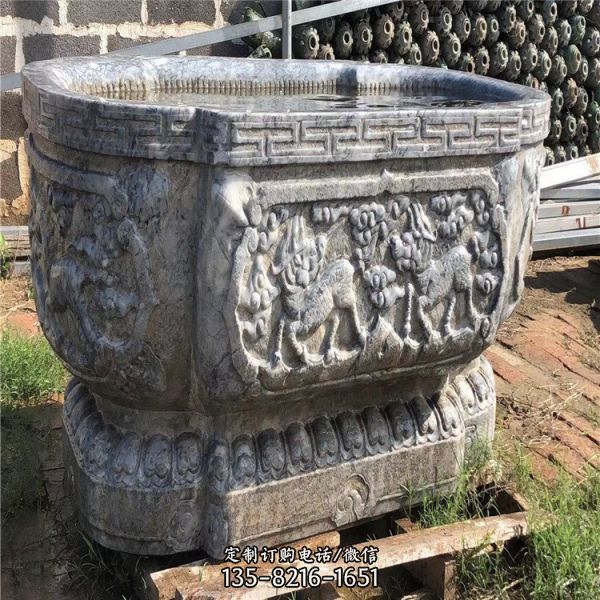 仿古做舊青石石雕石槽雕塑（1）