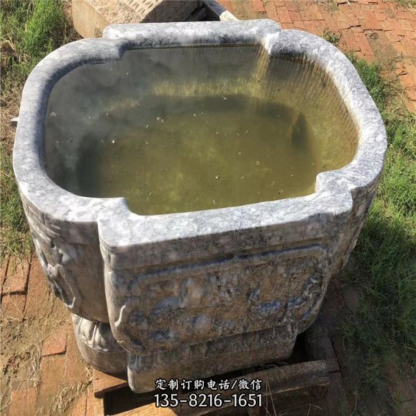 仿古做舊青石石雕石槽雕塑（3）