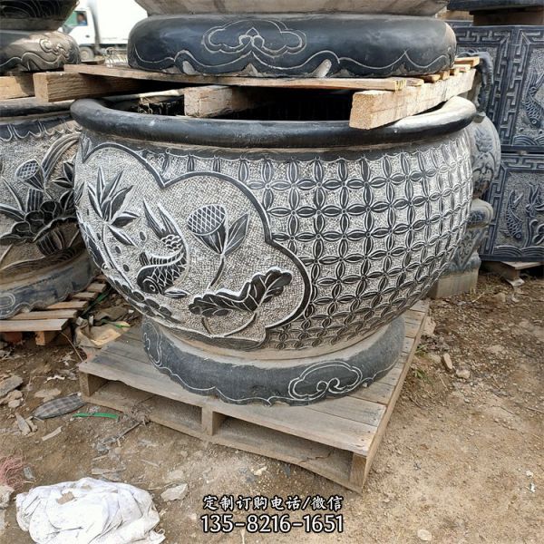 鯉魚荷花花盆水缸