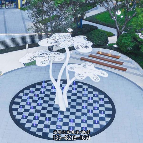 不銹鋼鏤空梅花鹿雕塑戶外園林草坪景觀（2）