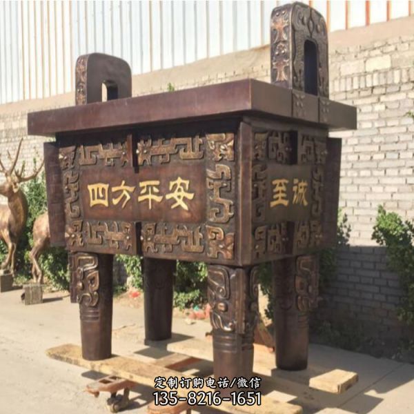 寺廟庭院大型仿古青銅器鼎雕塑（1）