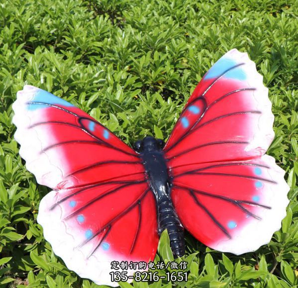 公園戶外玻璃鋼仿真彩繪蝴蝶工藝品雕塑擺件（2）
