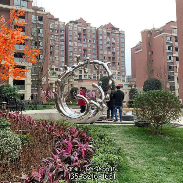 街頭創意標志性裝飾擺件不銹鋼抽象景觀雕塑（3）