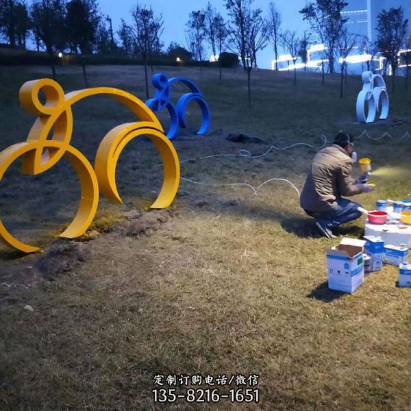 街頭創意標志性裝飾擺件不銹鋼抽象景觀雕塑（4）