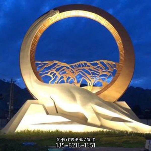 不銹鋼抽象圓環(huán)廣場公園景觀小品（6）