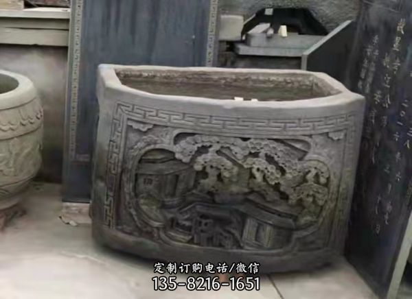 青石仿古養魚石缸（2）