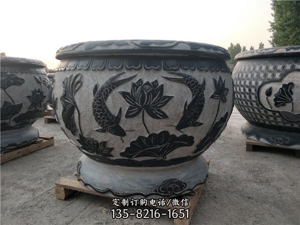 石雕魚缸定做青石仿古魚缸（4）
