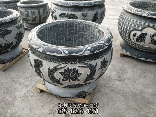 石雕魚缸定做青石仿古魚缸（2）