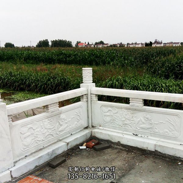 漢白玉石雕橋護欄 園藝石欄桿 可定制（5）