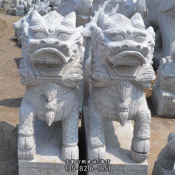 鎮宅招財庭院門口石獅子（1）