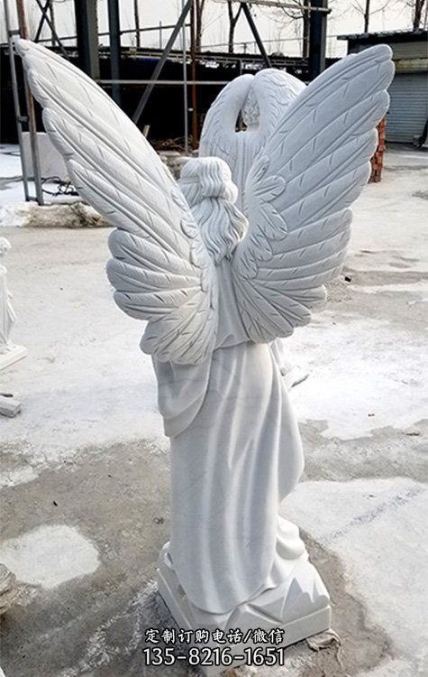 景區漢白玉石雕西方天使女神人物雕塑（1）