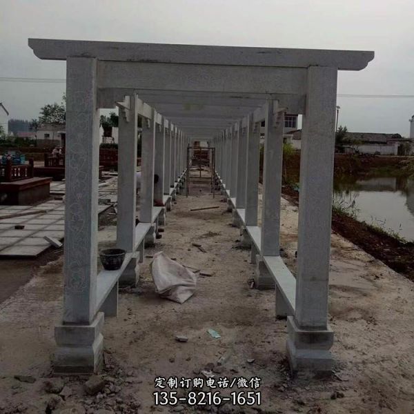 公園青石花崗巖長廊 石亭連廊花架（4）