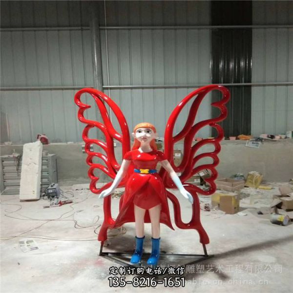 游樂園玻璃鋼彩繪花仙子卡通人物雕塑（2）