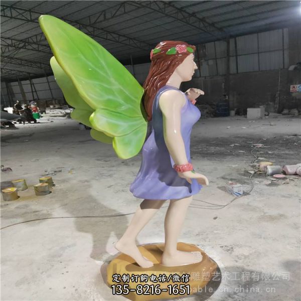 游樂園玻璃鋼彩繪花仙子卡通人物雕塑（3）